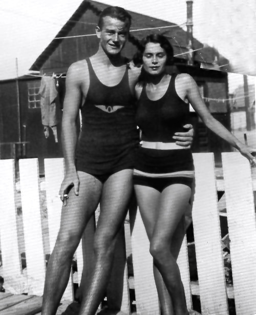 John Wayne and Josephine Saenz met at the beach as kids, courted for seven years, married for ...